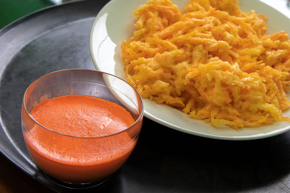 ふかうら雪人参のプリンと天ぷら