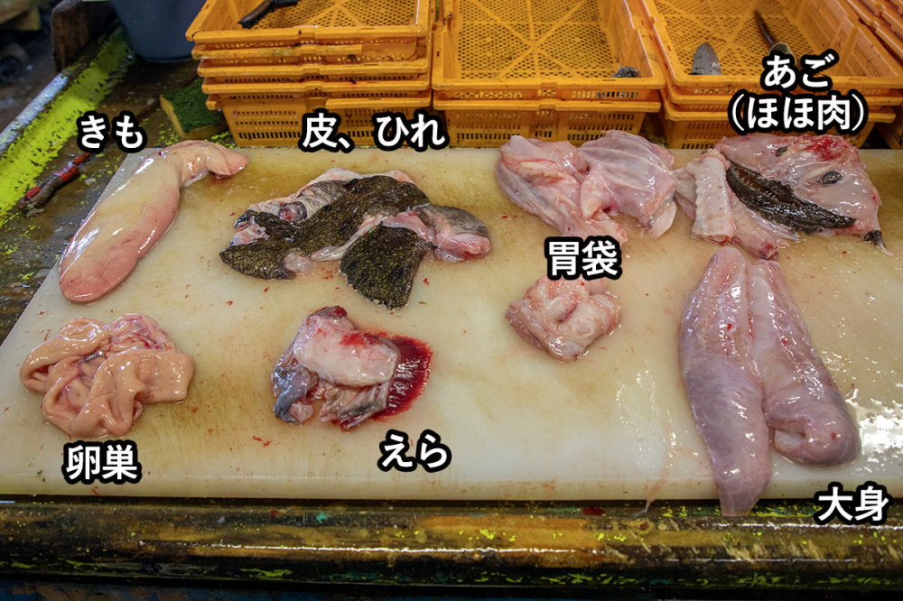 「七つ道具」に解体した風間浦鮟鱇