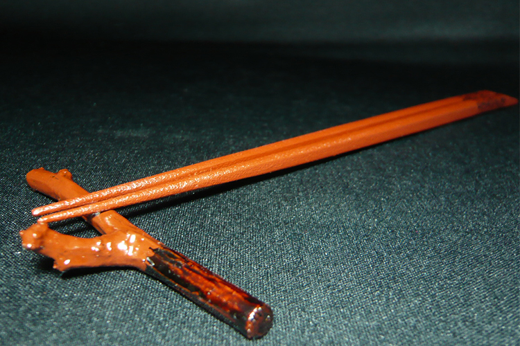 竹箸漆とりんご小枝箸置